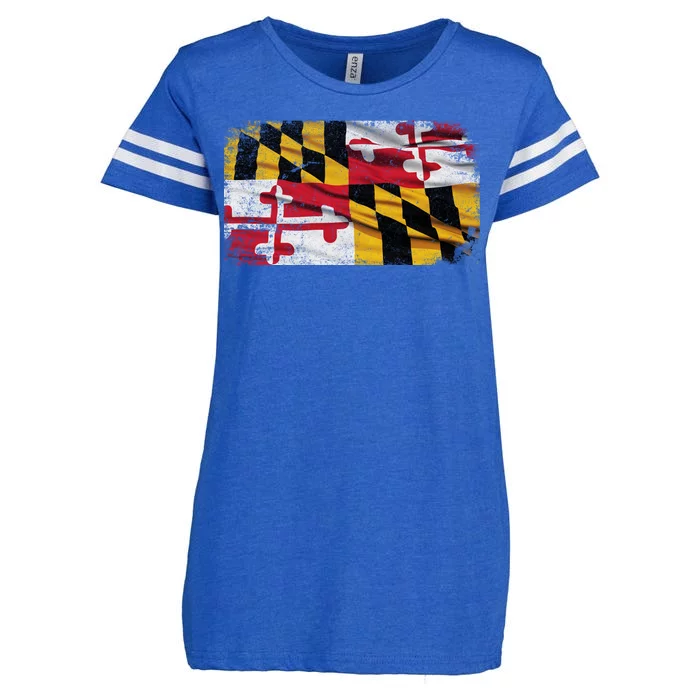 Vintage Maryland Flag Enza Ladies Jersey Football T-Shirt