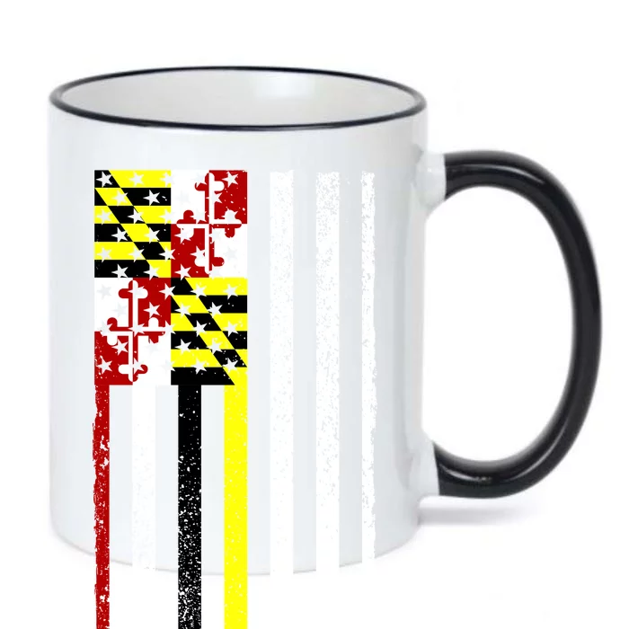 Vintage Maryland State American Flag Black Color Changing Mug