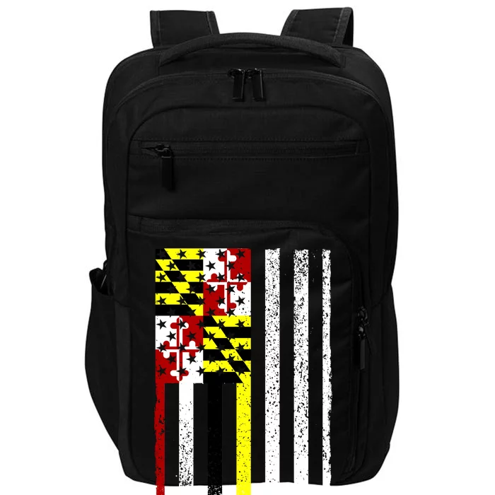 Vintage Maryland State American Flag Impact Tech Backpack