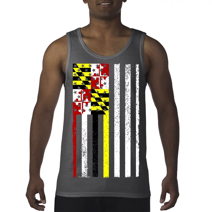 Vintage Maryland State American Flag Tank Top