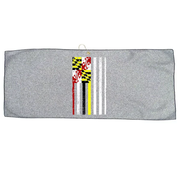 Vintage Maryland State American Flag Large Microfiber Waffle Golf Towel