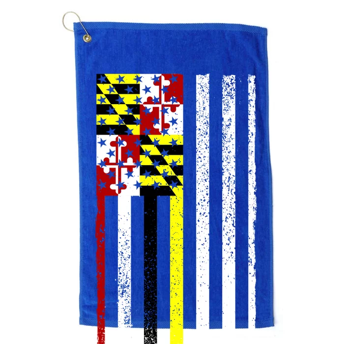 Vintage Maryland State American Flag Platinum Collection Golf Towel