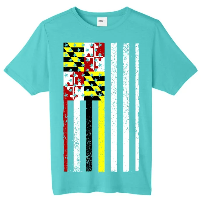 Vintage Maryland State American Flag ChromaSoft Performance T-Shirt