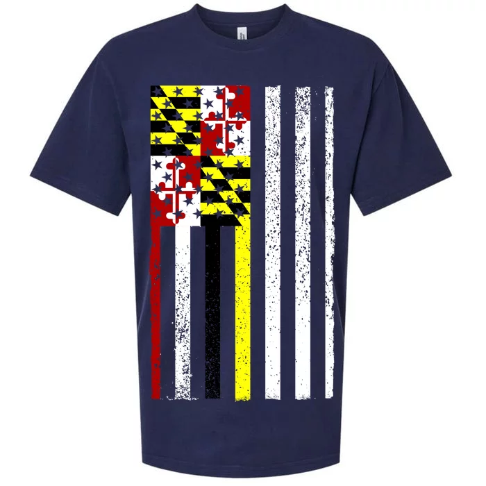 Vintage Maryland State American Flag Sueded Cloud Jersey T-Shirt