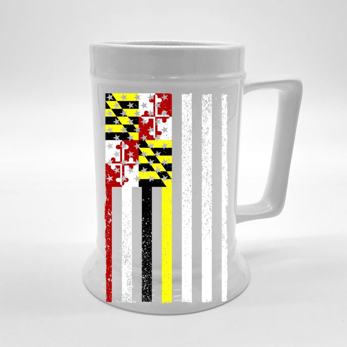 Vintage Maryland State American Flag Front & Back Beer Stein