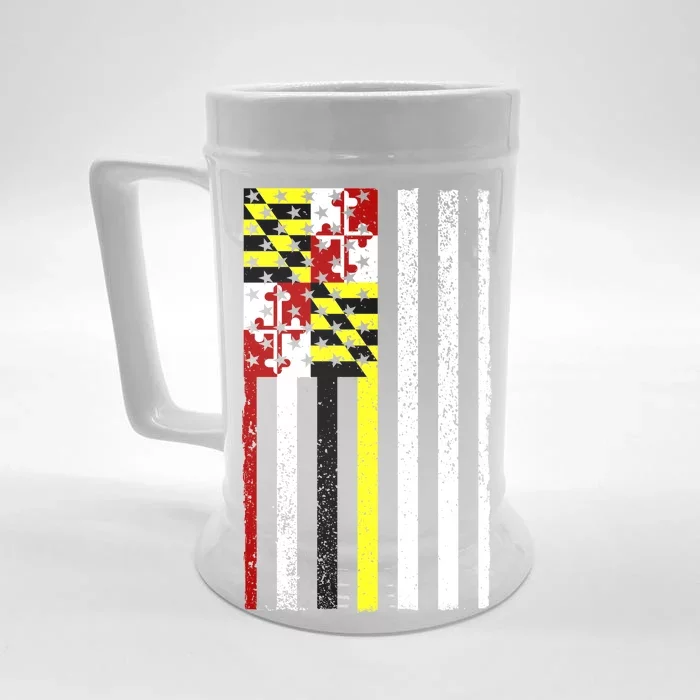 Vintage Maryland State American Flag Front & Back Beer Stein