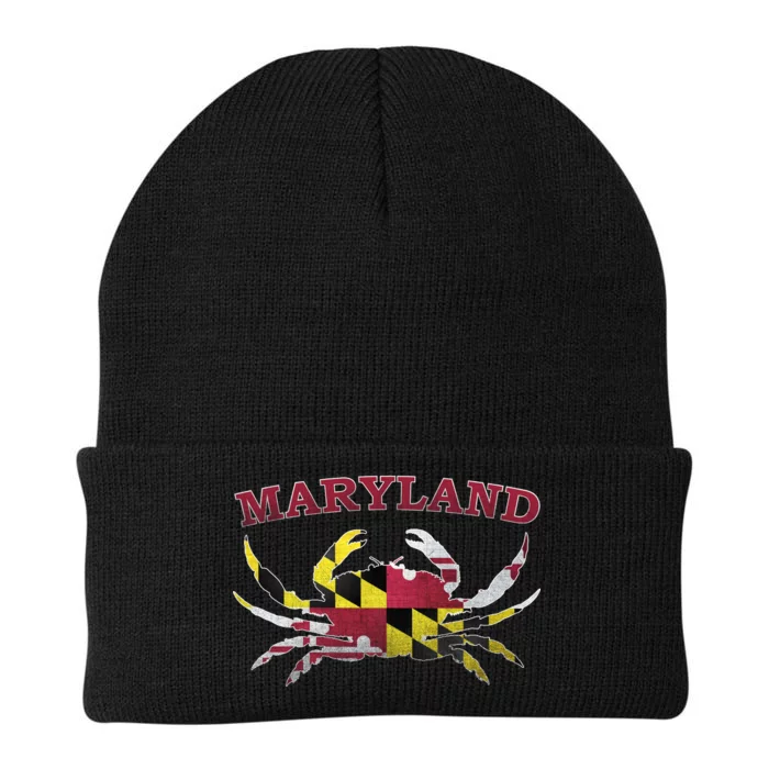 Vintage Maryland State Blue Crab Pride Flag Knit Cap Winter Beanie