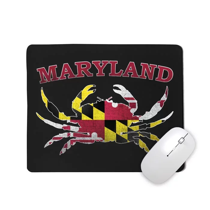 Vintage Maryland State Blue Crab Pride Flag Mousepad