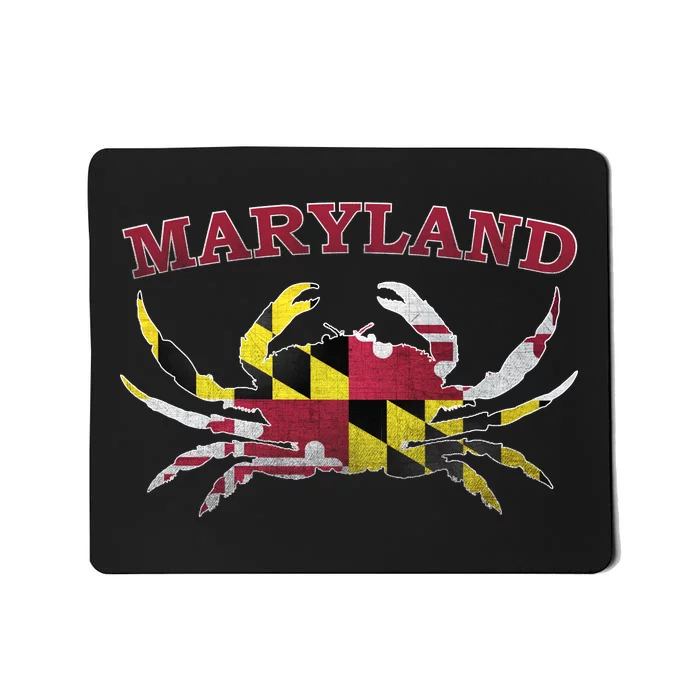 Vintage Maryland State Blue Crab Pride Flag Mousepad