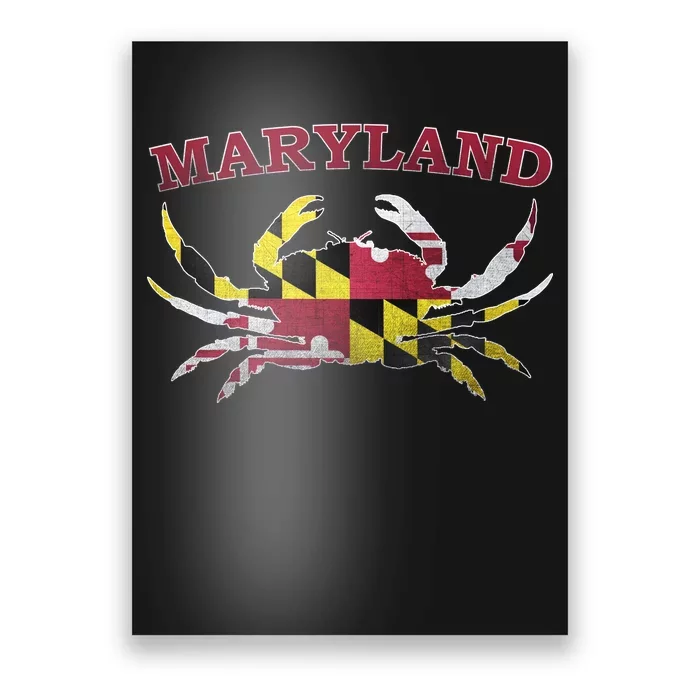 Vintage Maryland State Blue Crab Pride Flag Poster