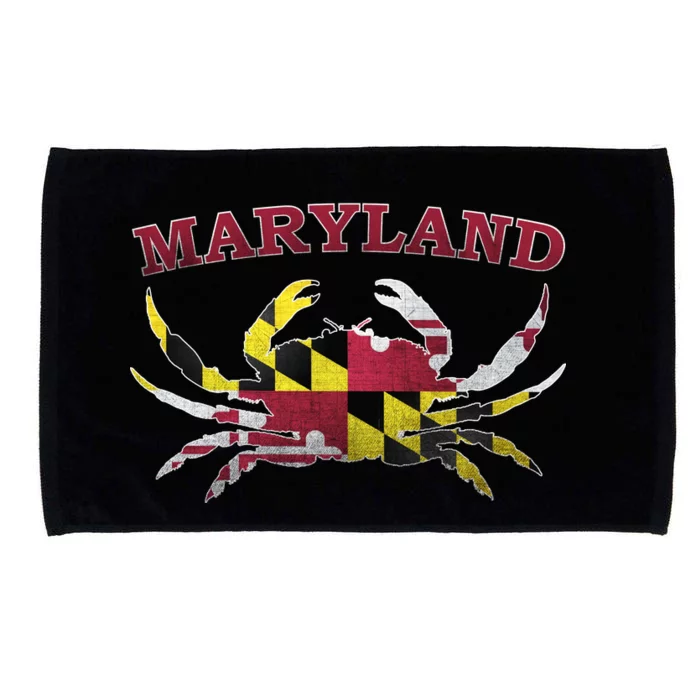 Vintage Maryland State Blue Crab Pride Flag Microfiber Hand Towel