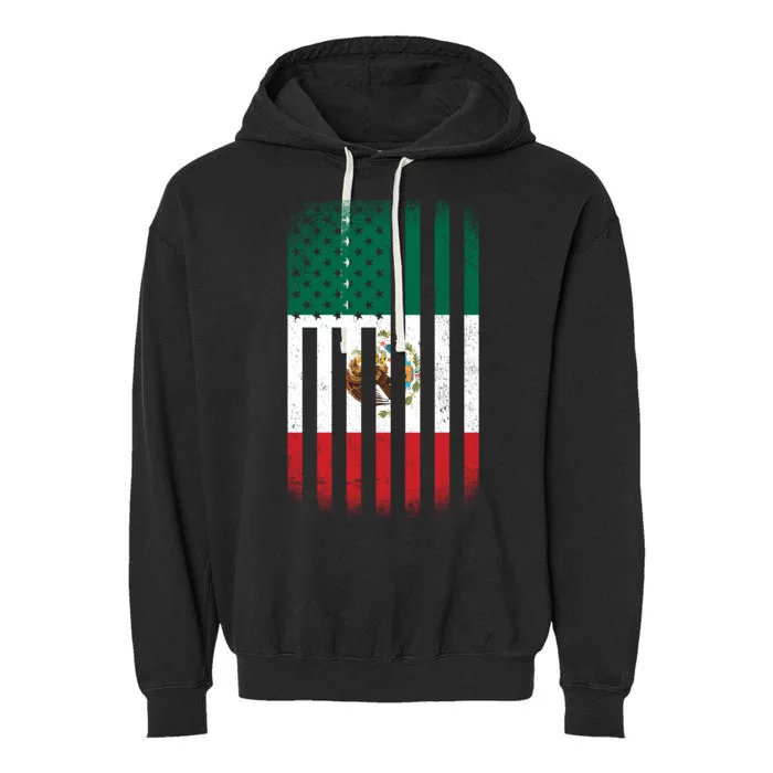 Vintage Mexican Flag Garment-Dyed Fleece Hoodie