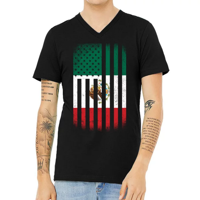 Vintage Mexican Flag V-Neck T-Shirt