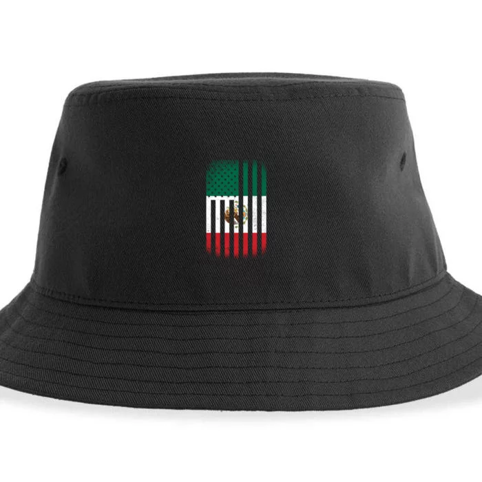 Vintage Mexican Flag Sustainable Bucket Hat