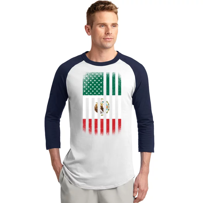 Vintage Mexican Flag Baseball Sleeve Shirt