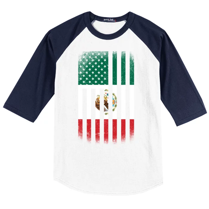 Vintage Mexican Flag Baseball Sleeve Shirt