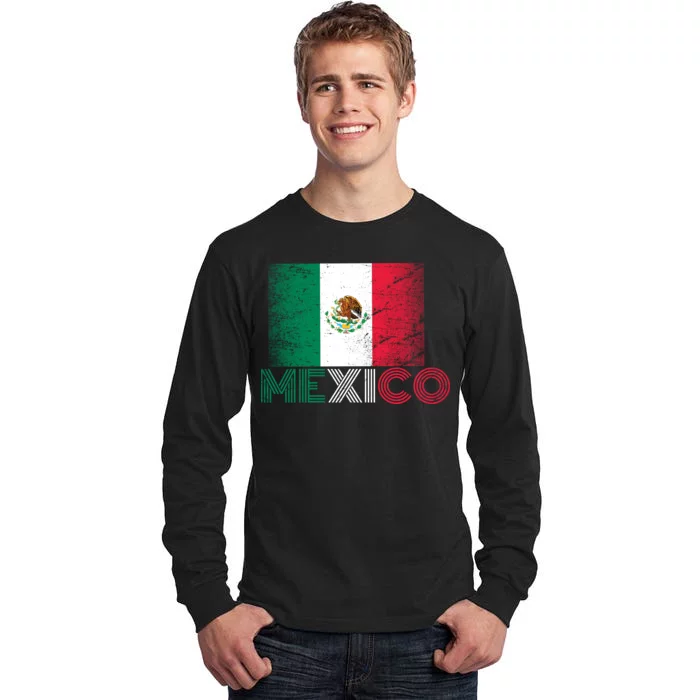 Vintage Mexico Distress Logo Flag Tall Long Sleeve T-Shirt