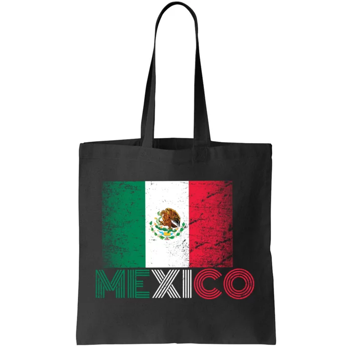 Vintage Mexico Distress Logo Flag Tote Bag