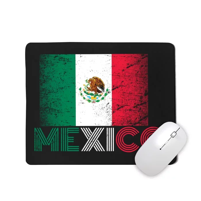 Vintage Mexico Distress Logo Flag Mousepad