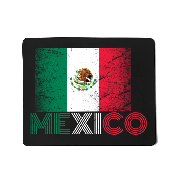 Vintage Mexico Distress Logo Flag Mousepad