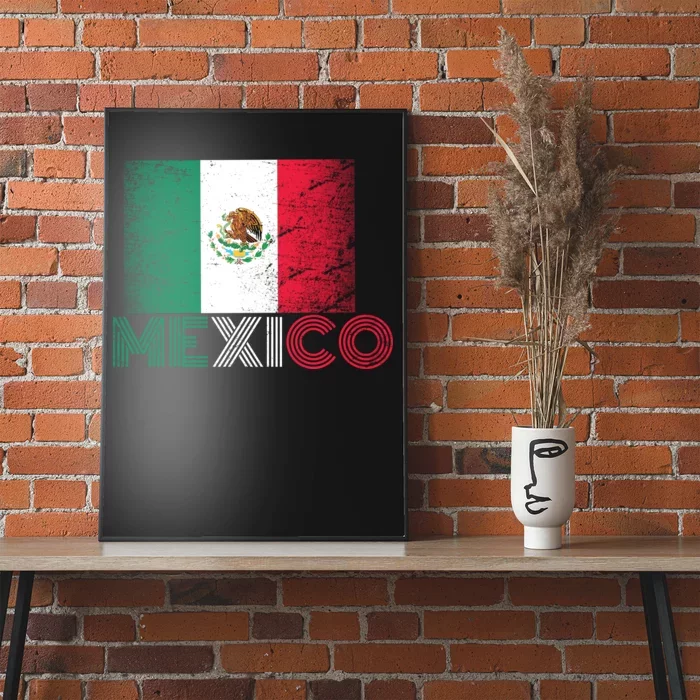 Vintage Mexico Distress Logo Flag Poster