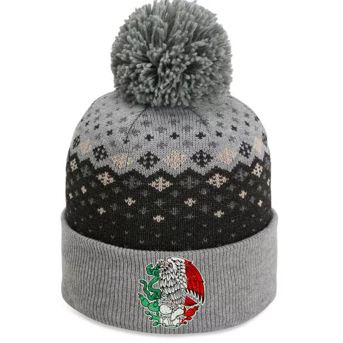 Vintage Mexico Eagle Symbol The Baniff Cuffed Pom Beanie