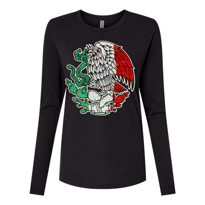 Vintage Mexico Eagle Symbol Womens Cotton Relaxed Long Sleeve T-Shirt