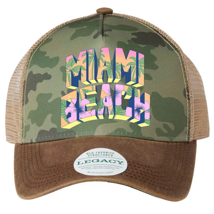 Vintage Miami Beach Legacy Tie Dye Trucker Hat