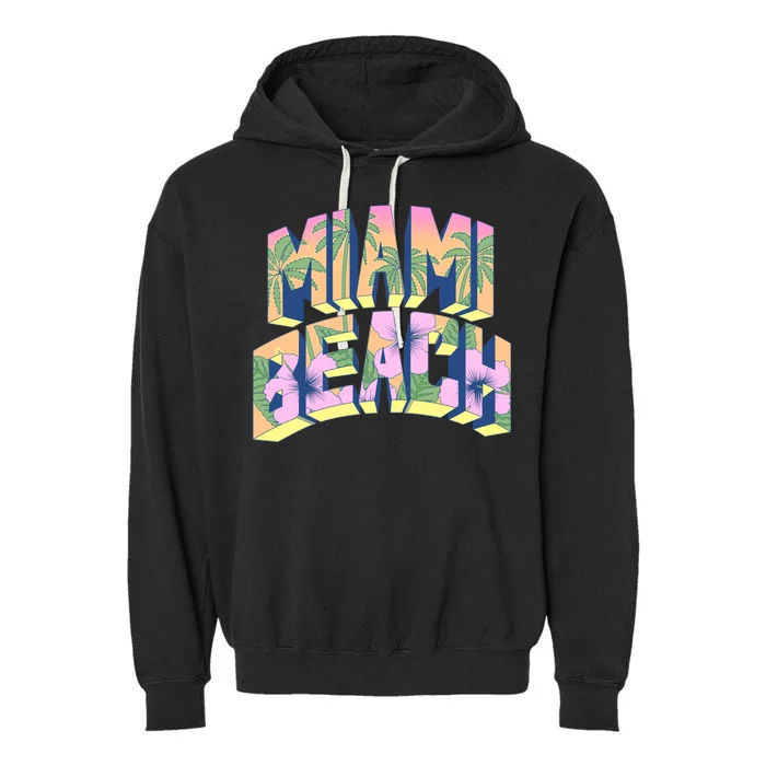 Vintage Miami Beach Garment-Dyed Fleece Hoodie