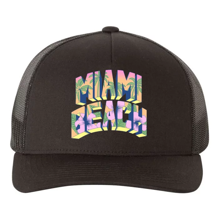 Vintage Miami Beach Yupoong Adult 5-Panel Trucker Hat