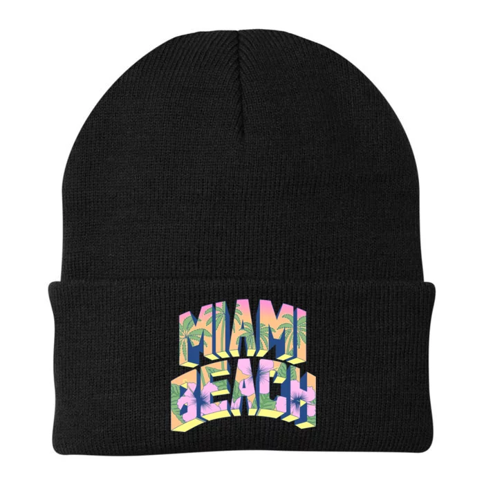 Vintage Miami Beach Knit Cap Winter Beanie