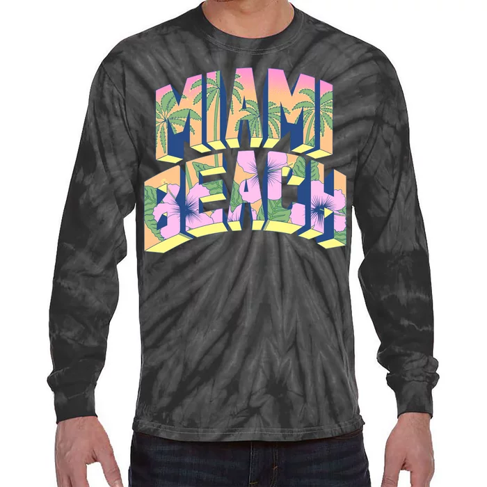 Vintage Miami Beach Tie-Dye Long Sleeve Shirt