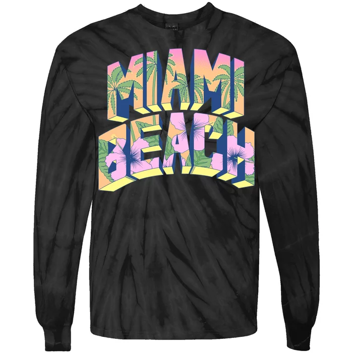 Vintage Miami Beach Tie-Dye Long Sleeve Shirt