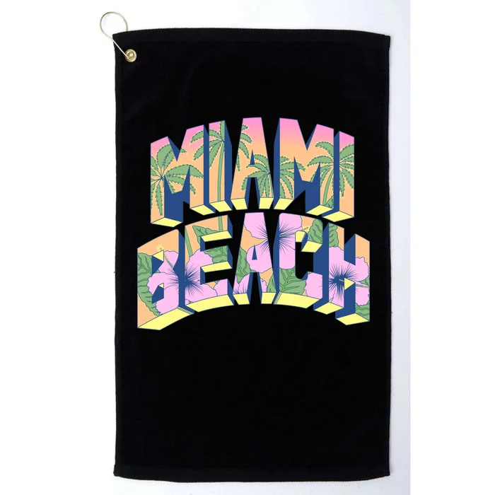 Vintage Miami Beach Platinum Collection Golf Towel