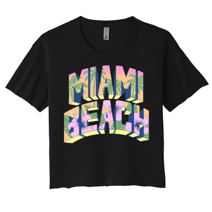 Vintage Miami Beach Women's Crop Top Tee