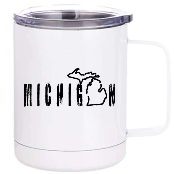 Vintage Michigan Mitten Front & Back 12oz Stainless Steel Tumbler Cup