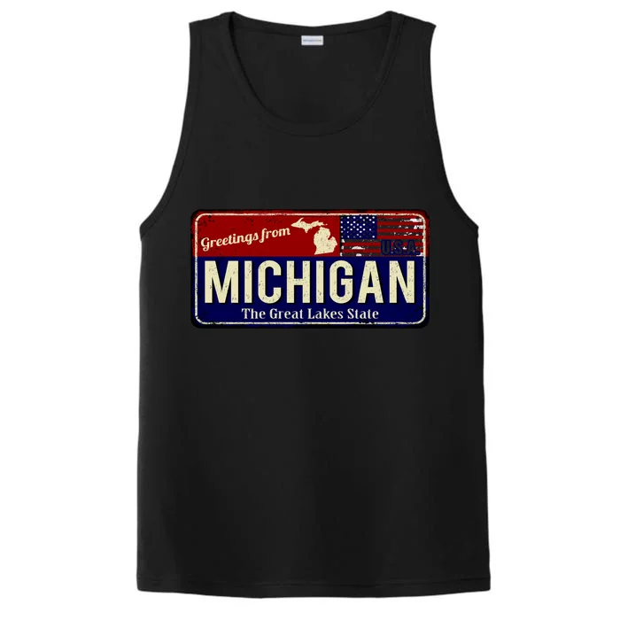 Vintage Michigan Sign Performance Tank