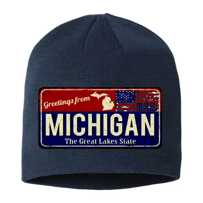 Vintage Michigan Sign 8 1/2in Sustainable Knit Beanie