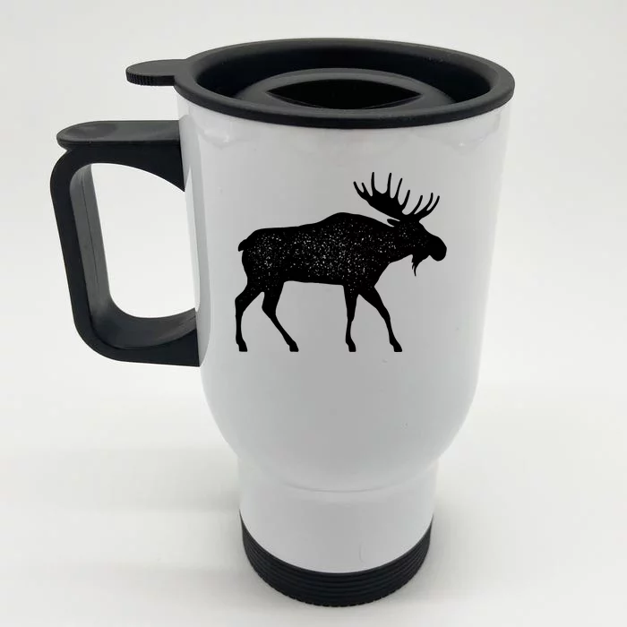 Vintage Moose Front & Back Stainless Steel Travel Mug