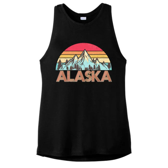 Vintage Mountains Of Alaska Ladies Tri-Blend Wicking Tank