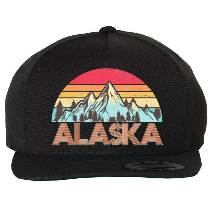 Vintage Mountains Of Alaska Wool Snapback Cap