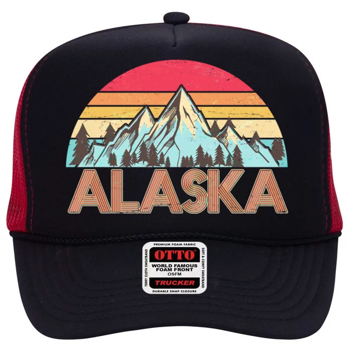 Vintage Mountains Of Alaska High Crown Mesh Trucker Hat