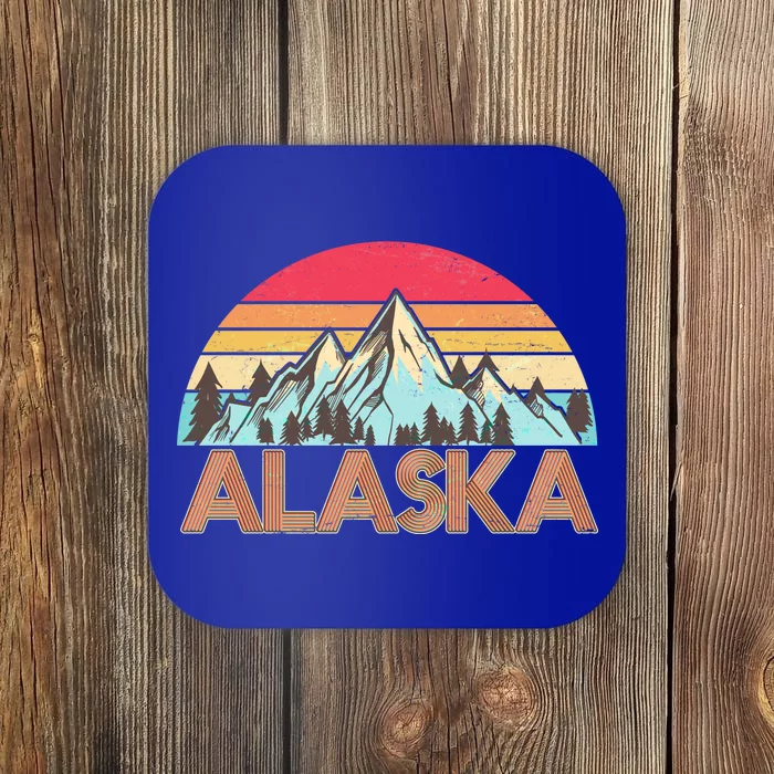 Vintage Mountains Of Alaska Coaster