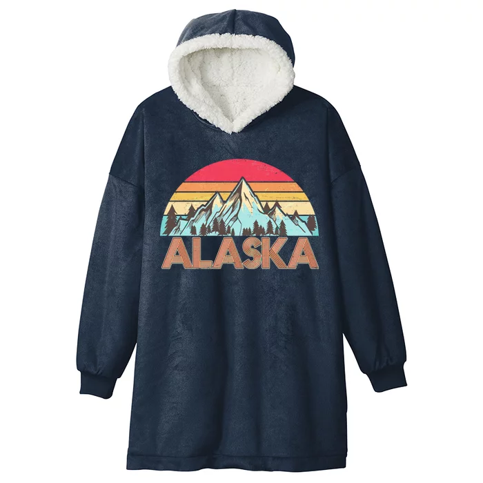 Vintage Mountains Of Alaska Hooded Wearable Blanket