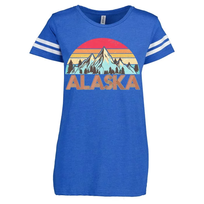 Vintage Mountains Of Alaska Enza Ladies Jersey Football T-Shirt