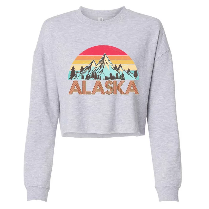 Vintage Mountains Of Alaska Cropped Pullover Crew