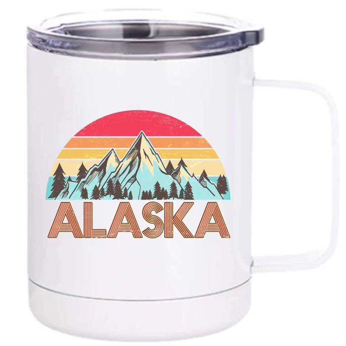 Vintage Mountains Of Alaska Front & Back 12oz Stainless Steel Tumbler Cup