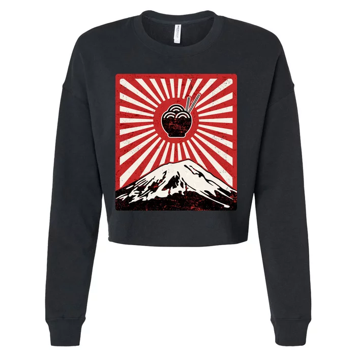 Vintage Mt Fuji Ramen Cropped Pullover Crew