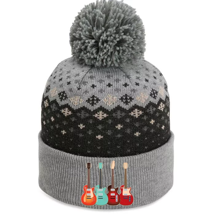 Vintage Multi Guitars Music The Baniff Cuffed Pom Beanie