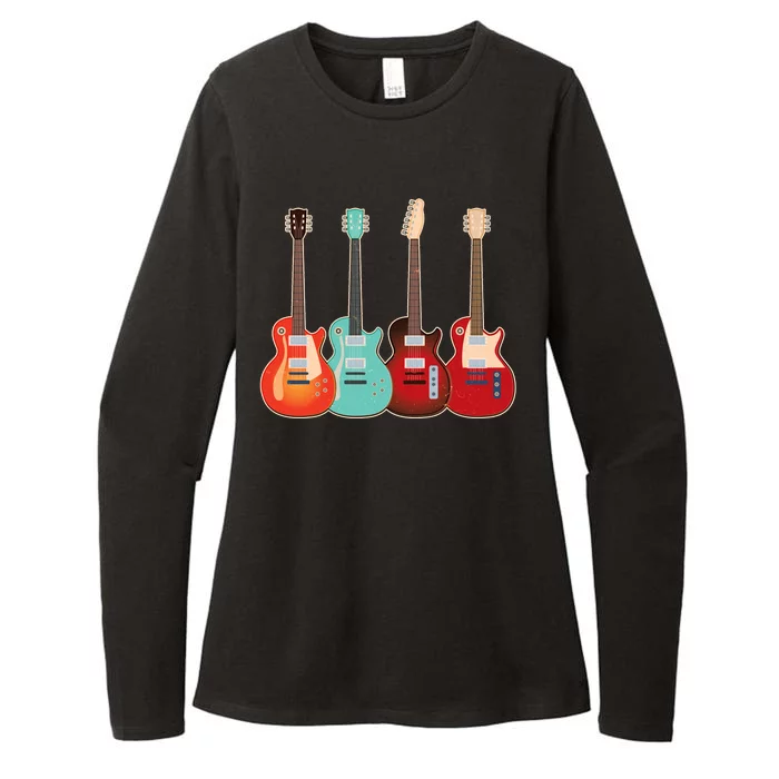 Vintage Multi Guitars Music Womens CVC Long Sleeve Shirt